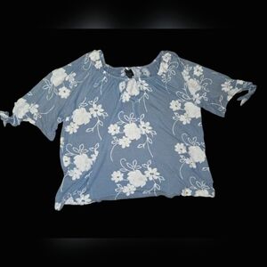 Liv Los Angeles Floral Women's Embroidered Blouse, 3X